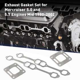 B-buyeahusa 210000214578 Exhaust Gasket Manifold Mercruiser 5.0 Mpi 5.7 350 Mag Riser Block V8 Elbow Us