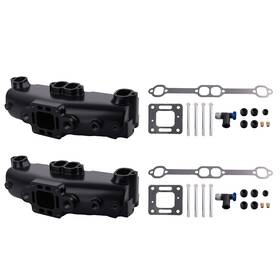 Gfc7tx Bfo 2x Marine Exhaust Manifold Kit For Mercruiser 5.0l 5.7l V8 1983-2002 Cast Iron
