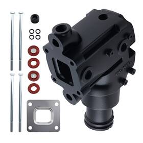 Bfo M8eqx1 Black Cast Iron Exhaust Manifold Riser Elbow For Gm V6 V8 Center 2004-up