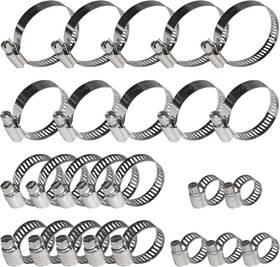 Gbtst0077 Goobetter 25pcs Stainless Steel Hose Clamps 1/4-2 Inch 6-51mm - Heavy 25 Pcs Silver