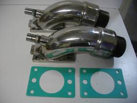Imco Marine 02-6108 Stainless Exhaust Risers Power Flow Early Style Round Holes