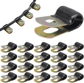 Gaoc-1487 Litoexpe 50 Pcs 1/4 Inch Stainless Steel Black Cable Clamps Hose