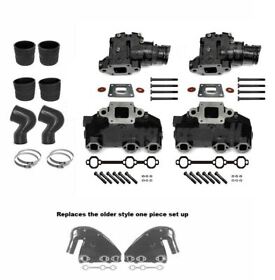18-1952-k7 Mer Cruiser V6 One-piece Exhaust Manifold Riser Conversion 4.3 Elbow Kit Set Dry