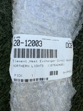 20-12003 Northern Lights 3580326 Lugger/ Heat Exchanger Element #20-12003 Length 12 1/4 Inch Dia 2