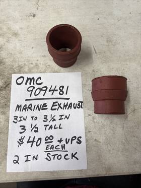 Omc 909481 Marine Exhaust Adaptor 3in To 3.5in