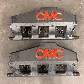 914044 Omc 1989 Cobra 7.4 Gl 454 Gm Boat Engine Exhaust Manifold Pair Set