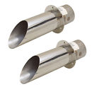 11005u Stainless Polished Boat Tip Pipe Corsa Exhaust Flapper Pair 4