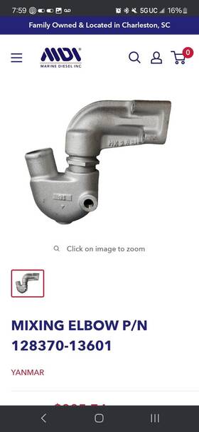 129370-13601 Yanmar 128370-13601 Elbow Assembly U Mixing