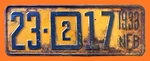 Rare! 1933 Nebraska Auto Dealer License Plate " 23 17 All Original. Fixed Price $99.99.