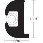 Taco Flex Vinyl 1-1/16"X11/16" Rub Rail 50' Black White Insert V11-0809BWK50-2. Fixed Price $319.94.