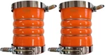 Pair Of Silicone Orange Hump Hose For Charge & Clamps Set 4" Id X 6.2" Long. Fixed Price $52.00.