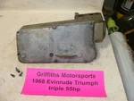 1968 69 Johnson Evinrude Outboard 55HP Triumph Airbox Baffle Breather Cover. Fixed Price $99.00.