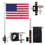 Tugaizi TGZ167 American Boat Flag Pole Set Clamp Mount With Usa. Fixed Price $17.99.