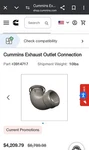 Cummins Marine Exhaust Outlet Connection 3914717. Fixed Price $4000.00.