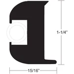 Taco Flex Vinyl Rub Rail Kit Black White Insert 50' 1-1/4" 15/16". Fixed Price $416.95.