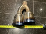 Rowen Blue Burnt Dual Exhaust Pipe Tip Muffler Stainless Steel Cool Rare. Fixed Price $40.00.