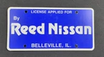 Reed Nissan License Applied For Dealership Plate Belleville, Il.. Fixed Price $12.99.
