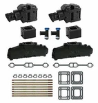 Mercruiser Marine 5.7 350 Exhaust Manifolds 4" Risers Elbows 3" Spacers Set Kit. Fixed Price $925.00.
