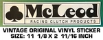 Mcleod Clutch Products Vintage Original Vinyl Decal Sticker-racing Performance. Fixed Price $9.41.
