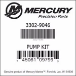 Mercury Quicksilver 3302-9046 Pump Kit *oem*. Fixed Price $59.99.