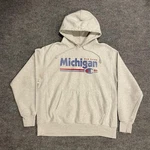 Vintage Michigan Elk Lake Champion Reverse Weave Hoodie Mens Large Gray Fleece. Fixed Price $39.99.