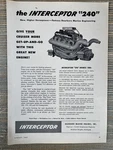 Dearborn Interceptor 240 Marine Engine Boating 1959 Vintage Print Ad. Fixed Price $8.09.