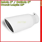 Exhaust Tip 214102 Stainless Truck Angled White 15 Inch Bolt-on 6 Out. Fixed Price $25.99.