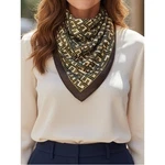Ann Taylor Loft Silk Scarf Green Brown Geometric Print Lightweight Square. Fixed Price $25.00.