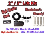 07 - 2014 Silverado Sierra 1500 Steel Spacer + Rear Blocks 2"/3" Lift Kit. Fixed Price $113.82.