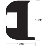 Taco Flex Vinyl Rub Rail Kit Black W/white Insert 50' 1-1/4" 15/16". Fixed Price $384.81.