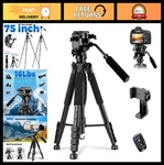 75 Heavy Duty Camera Tripod With Phone Holder & Travel Bag - Dslr, Gopro, Camco. Fixed Price $84.59.