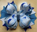 Dolphin Sea Animals Ocean Inspired Hair Bow. Fixed Price $6.00.