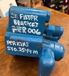 Perkins ST6.3544M #3776200A Oil Filter Housing W/ Cooler Lines. Fixed Price $224.95.
