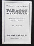 C.1913-1915 Paragon Works "reverse Gears" Installation Manual Taunton. Fixed Price $46.16.